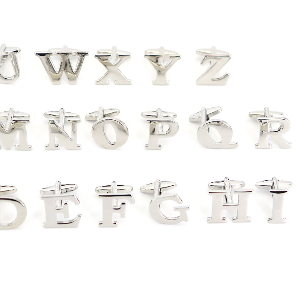 片方のみ単品販売-組合せ自由アルファベット-カフスボタン-box1-シルバー-男女-カフリングス-プレゼント-おしゃれ-ユニーク