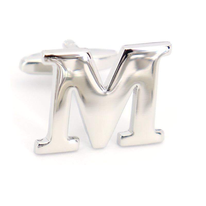 片方のみ単品販売-組合せ自由アルファベット-カフスボタン-box1-シルバー-男女-カフリングス-プレゼント-おしゃれ-ユニーク