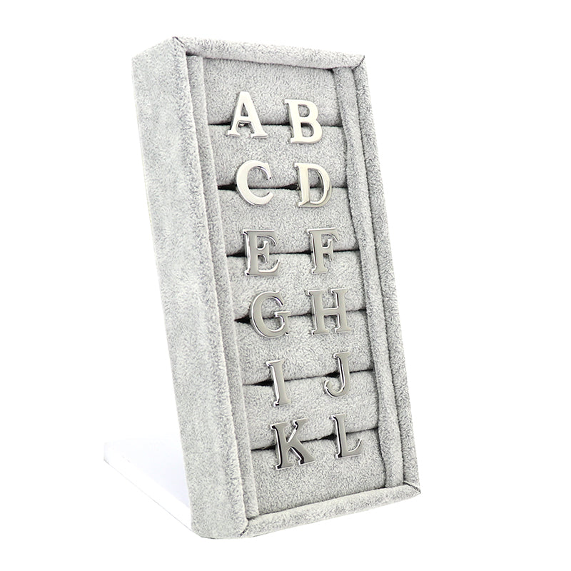 片方のみ単品販売-組合せ自由アルファベット-カフスボタン-box1-シルバー-男女-カフリングス-プレゼント-おしゃれ-ユニーク