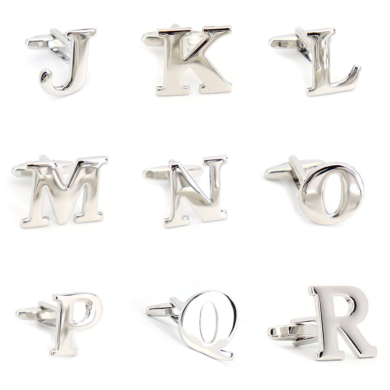 片方のみ単品販売-組合せ自由アルファベット-カフスボタン-box1-シルバー-男女-カフリングス-プレゼント-おしゃれ-ユニーク