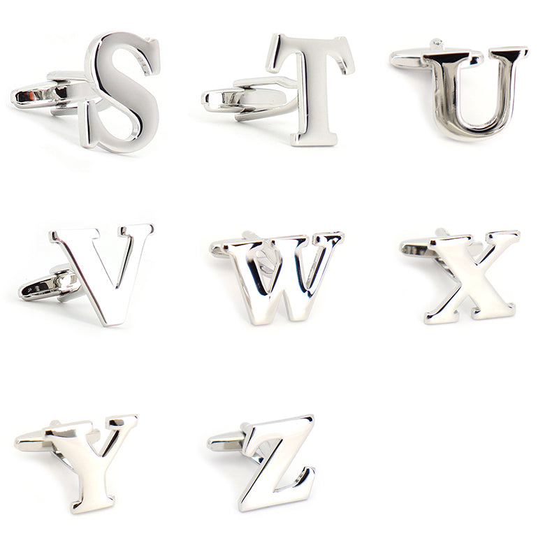 片方のみ単品販売-組合せ自由アルファベット-カフスボタン-box1-シルバー-男女-カフリングス-プレゼント-おしゃれ-ユニーク