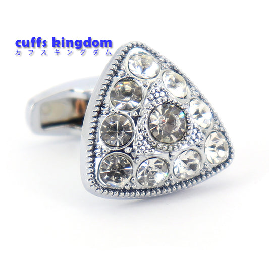 ビックサイズ-三角形-ホワイト-ジュエル-カフス-ホワイト-シルバー-男女-カフリングス-営業マン-おしゃれ-かわいい-結婚式-ジュエル-スーツ-人気-プレゼント-ギフト-入園式-入学式-成人式