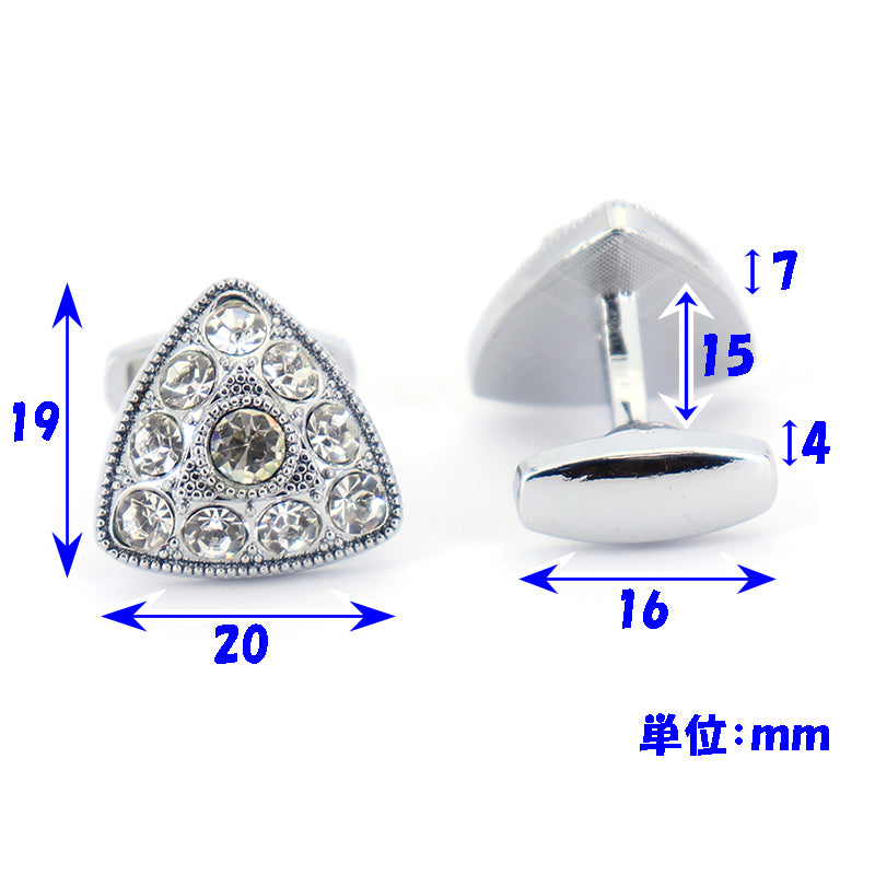 ビックサイズ-三角形-ホワイト-ジュエル-カフス-ホワイト-シルバー-男女-カフリングス-営業マン-おしゃれ-かわいい-結婚式-ジュエル-スーツ-人気-プレゼント-ギフト-入園式-入学式-成人式