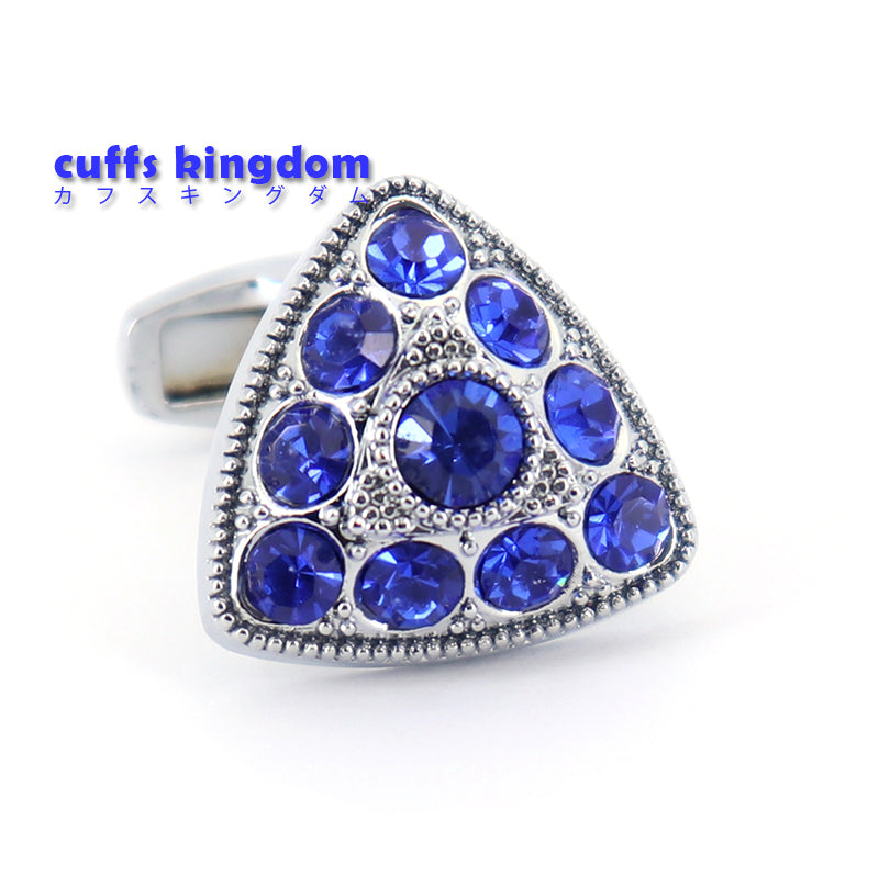 ビックサイズ-三角形-ブルー-ジュエルカフス-青-シルバー-男女-カフリングス-営業マン-おしゃれ-かわいい-結婚式-ジュエル-スーツ-人気-プレゼント-ギフト-入園式-入学式-成人式
