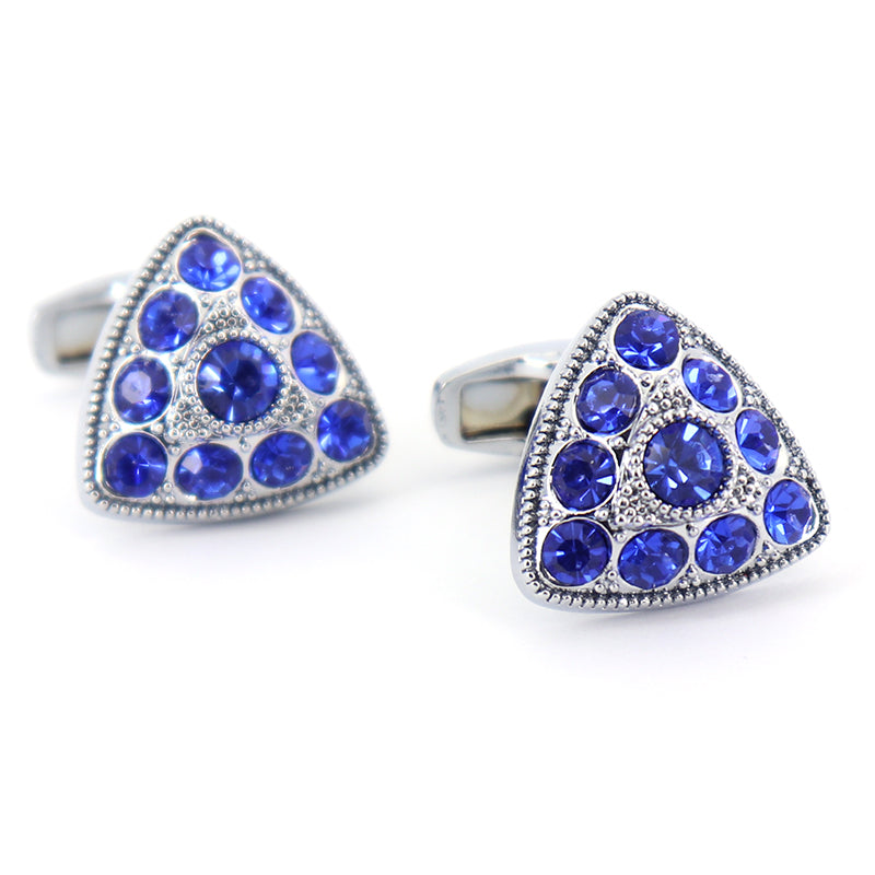 ビックサイズ-三角形-ブルー-ジュエルカフス-青-シルバー-男女-カフリングス-営業マン-おしゃれ-かわいい-結婚式-ジュエル-スーツ-人気-プレゼント-ギフト-入園式-入学式-成人式