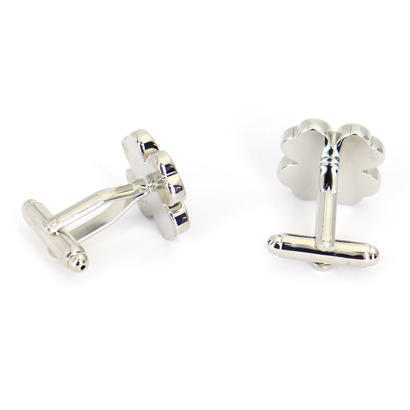 茶色-クローバ-ブラウン-カフスボタン-brown-落ち着く-男女-カフリングス-プレゼント-人気-個性-おしゃれ-結婚式-カフス専門店