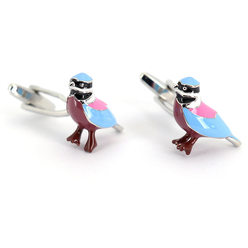 春にぴったり-青い鳥-カフスボタン-カラフル-鳥-男女-カフリングス-プレゼント-人気-個性-おしゃれ-結婚式-カフス専門店