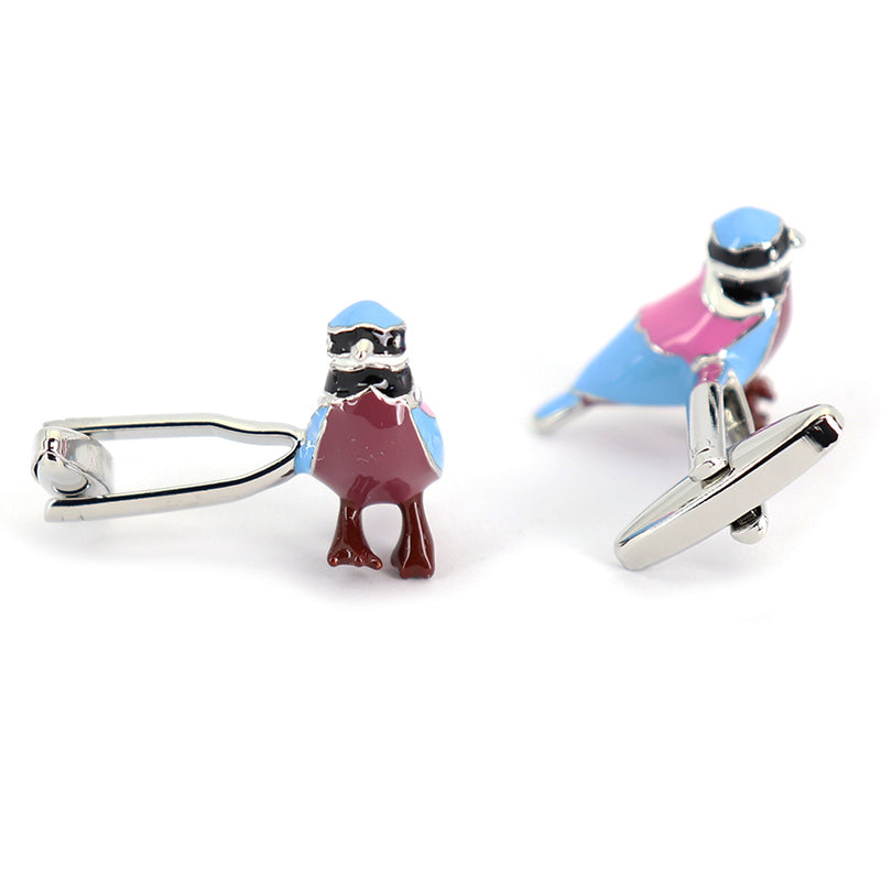 春にぴったり-青い鳥-カフスボタン-カラフル-鳥-男女-カフリングス-プレゼント-人気-個性-おしゃれ-結婚式-カフス専門店