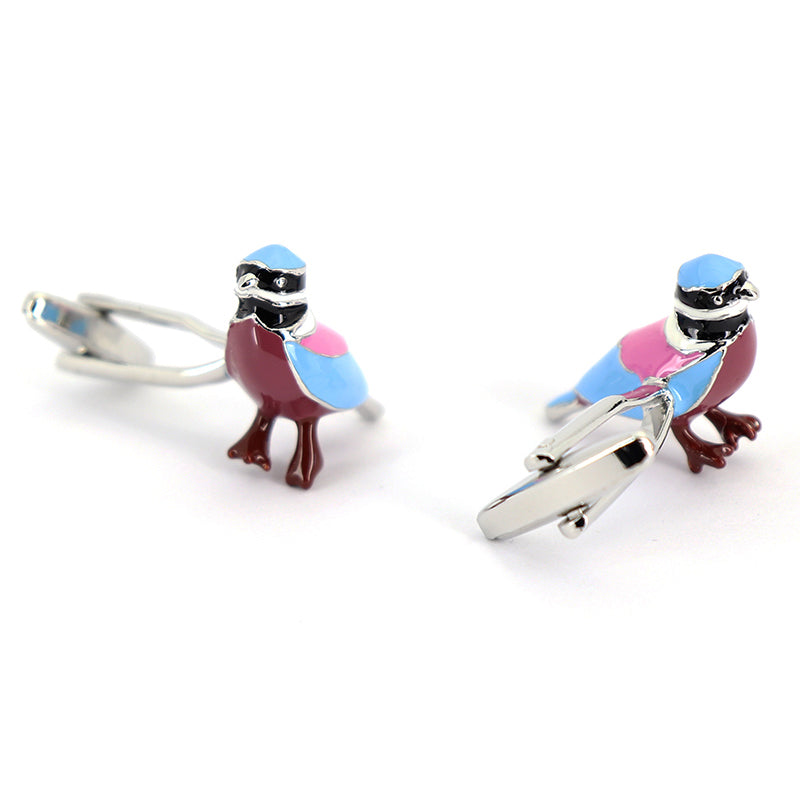 春にぴったり-青い鳥-カフスボタン-カラフル-鳥-男女-カフリングス-プレゼント-人気-個性-おしゃれ-結婚式-カフス専門店