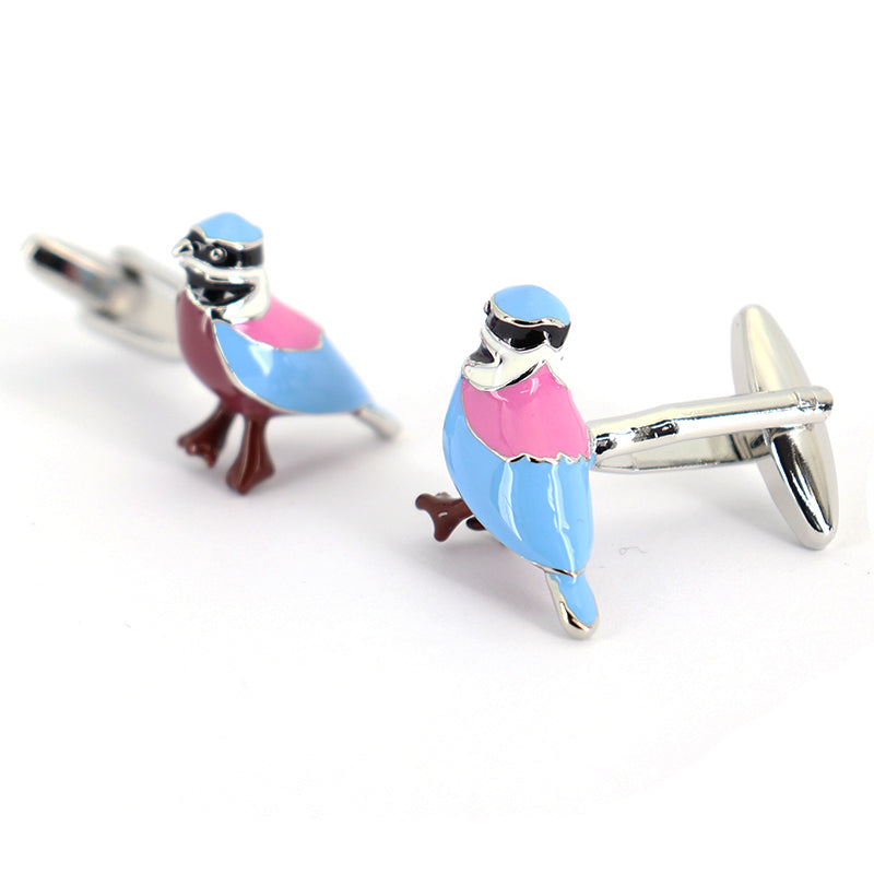 春にぴったり-青い鳥-カフスボタン-カラフル-鳥-男女-カフリングス-プレゼント-人気-個性-おしゃれ-結婚式-カフス専門店
