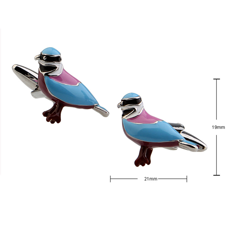 春にぴったり-青い鳥-カフスボタン-カラフル-鳥-男女-カフリングス-プレゼント-人気-個性-おしゃれ-結婚式-カフス専門店
