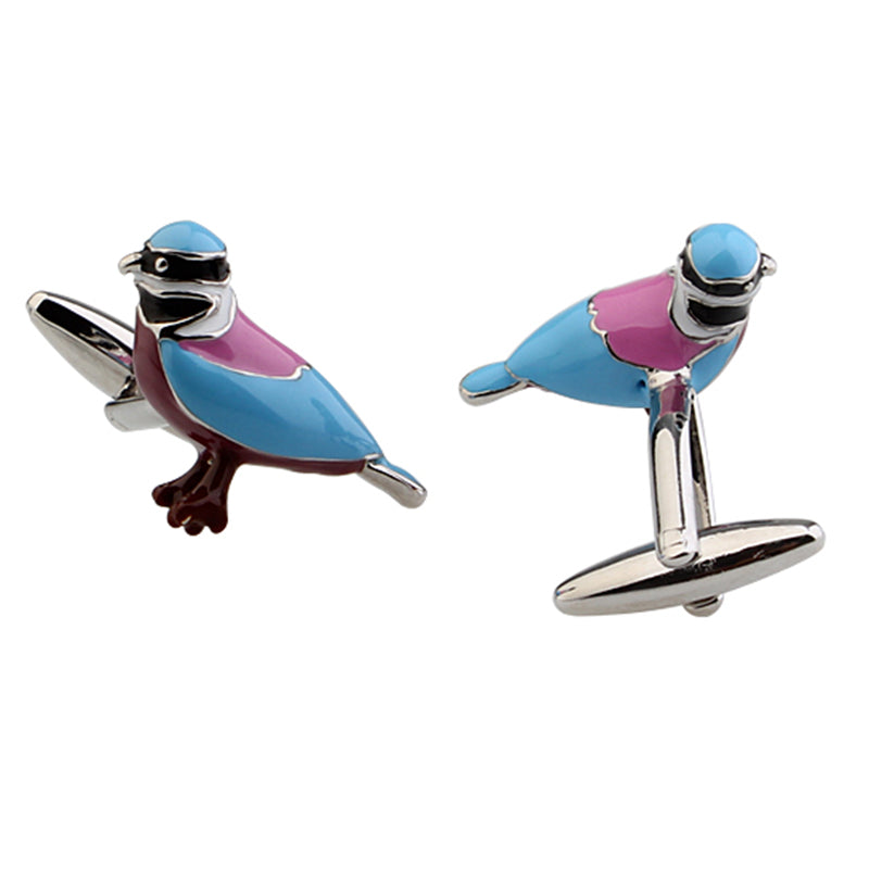 春にぴったり-青い鳥-カフスボタン-カラフル-鳥-男女-カフリングス-プレゼント-人気-個性-おしゃれ-結婚式-カフス専門店