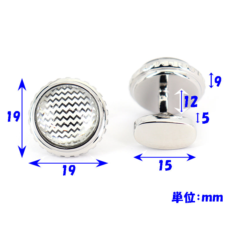 立体的-ギザギザ文様-カフスボタン-シルバー-ユニーク-円形-男女-カフリングス-プレゼント-人気-個性-おしゃれ-結婚式-カフス専門店