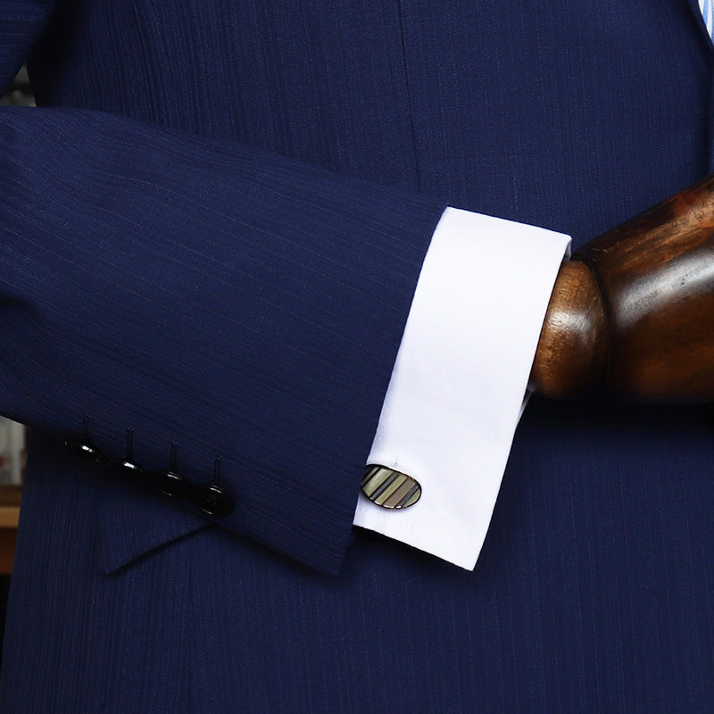 楕円形-斜線模様-パープル-カフスボタン-紫色-ユニセックス-デザイン-シルバー-バーテンダー-男-カフリングス-イケメン-プレゼント-カフス専門店