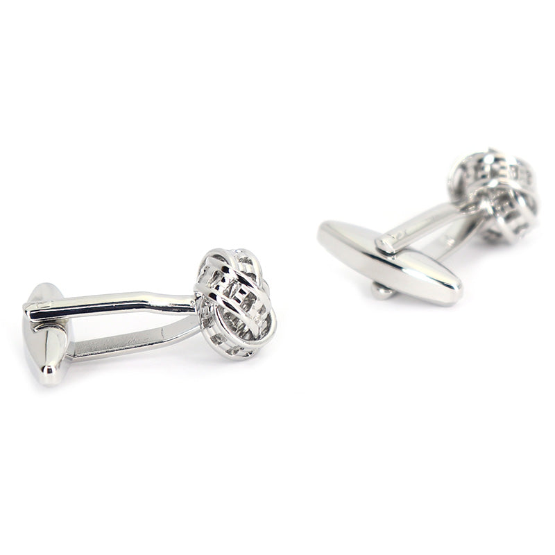 立体円形-編み込みデザイン-カフスボタン-銀色-造形-デザイン-ホワイトデー-バーテンダー-男-カフリングス-イケメン-プレゼント-カフス専門店