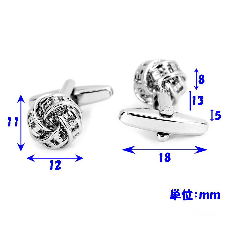立体円形-編み込みデザイン-カフスボタン-銀色-造形-デザイン-ホワイトデー-バーテンダー-男-カフリングス-イケメン-プレゼント-カフス専門店