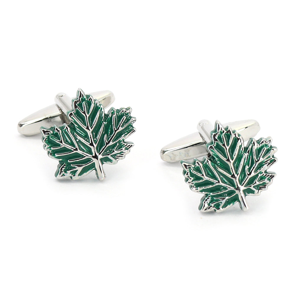 葉-カエデ-カフスボタン-グリーン-男女-カフリングス-営業マン-個性-スーツ-人気-かわいい-プレゼント-ギフト-カフス専門店