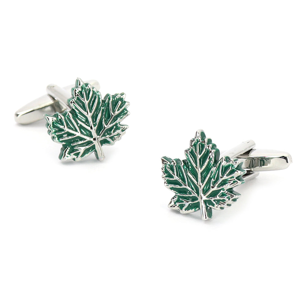 葉-カエデ-カフスボタン-グリーン-男女-カフリングス-営業マン-個性-スーツ-人気-かわいい-プレゼント-ギフト-カフス専門店