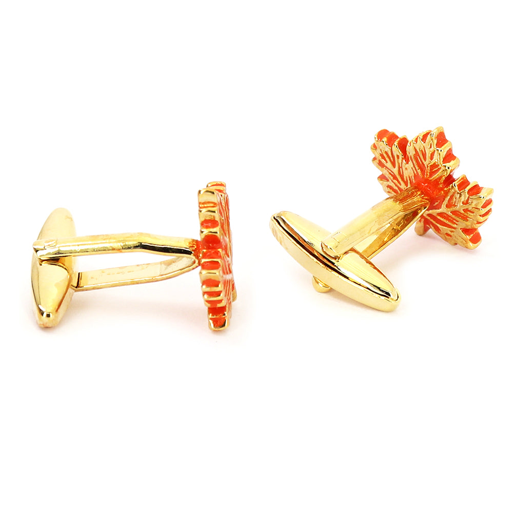 葉-カエデ-カフスボタン-オレンジ-男女-カフリングス-営業マン-個性-スーツ-人気-かわいい-プレゼント-ギフト-カフス専門店