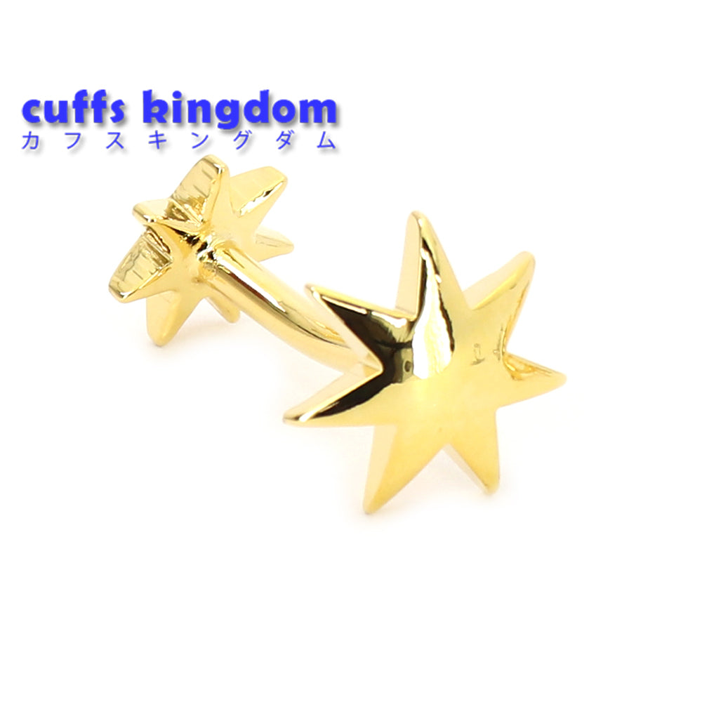 スター-星形-カフスボタン-ゴールド-男女-カフリングス-営業マン-個性-スーツ-人気-かわいい-プレゼント-ギフト-カフス専門店