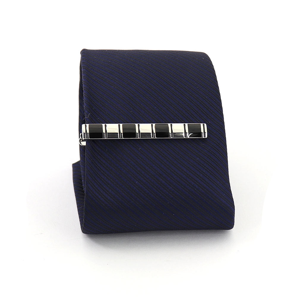 白黒 しましま タイピン 【 銀 白 黒 】 [ 正装 スーツ ネクタイ シンプル パーティ 社用 おしゃれ 人気 ランキング ]
