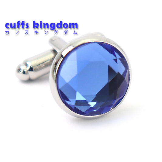 クリスタル-カフスボタン-ブルー-ジュエル系-男女-カフリングス-おしゃれ-かわいい-エレガント-結婚式-シンプル-スーツ-人気-プレゼント-ギフト-入園式-入学式-成人式