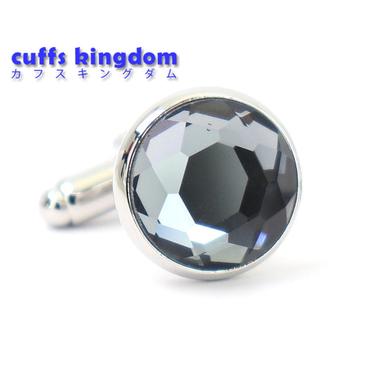 クリスタル-カフスボタン-グレー-ジュエル系-男女-カフリングス-おしゃれ-かわいい-エレガント-結婚式-シンプル-スーツ-人気-プレゼント-ギフト-入園式-入学式-成人式