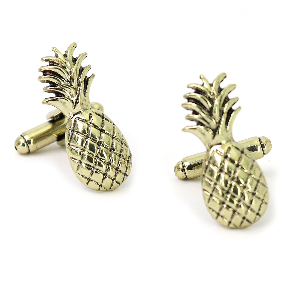 パイナップル-カフスボタン-ゴールド-果物-おしゃれ-男女-カフリングス-個性-プレゼント-面白-可愛い-人気-結婚式-カフス専門店