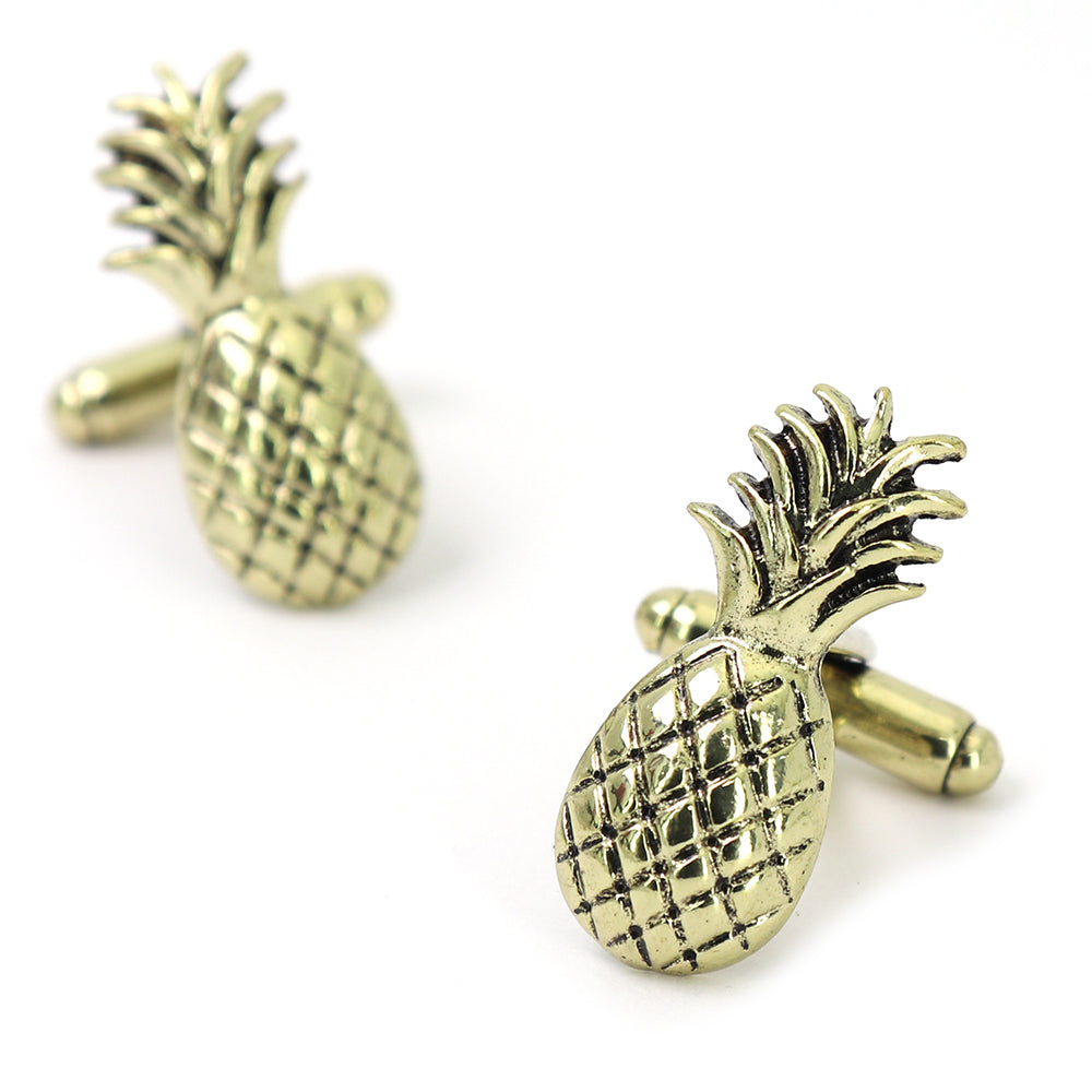 パイナップル-カフスボタン-ゴールド-果物-おしゃれ-男女-カフリングス-個性-プレゼント-面白-可愛い-人気-結婚式-カフス専門店