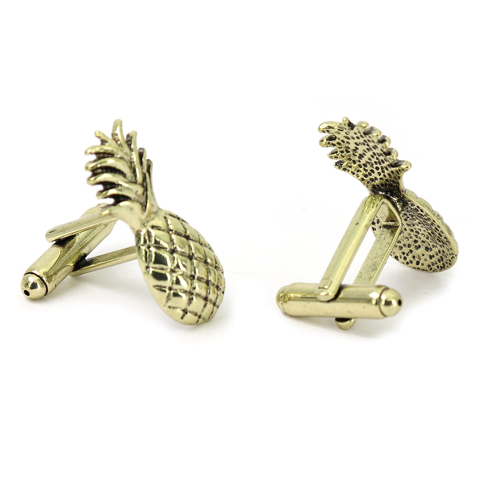 パイナップル-カフスボタン-ゴールド-果物-おしゃれ-男女-カフリングス-個性-プレゼント-面白-可愛い-人気-結婚式-カフス専門店