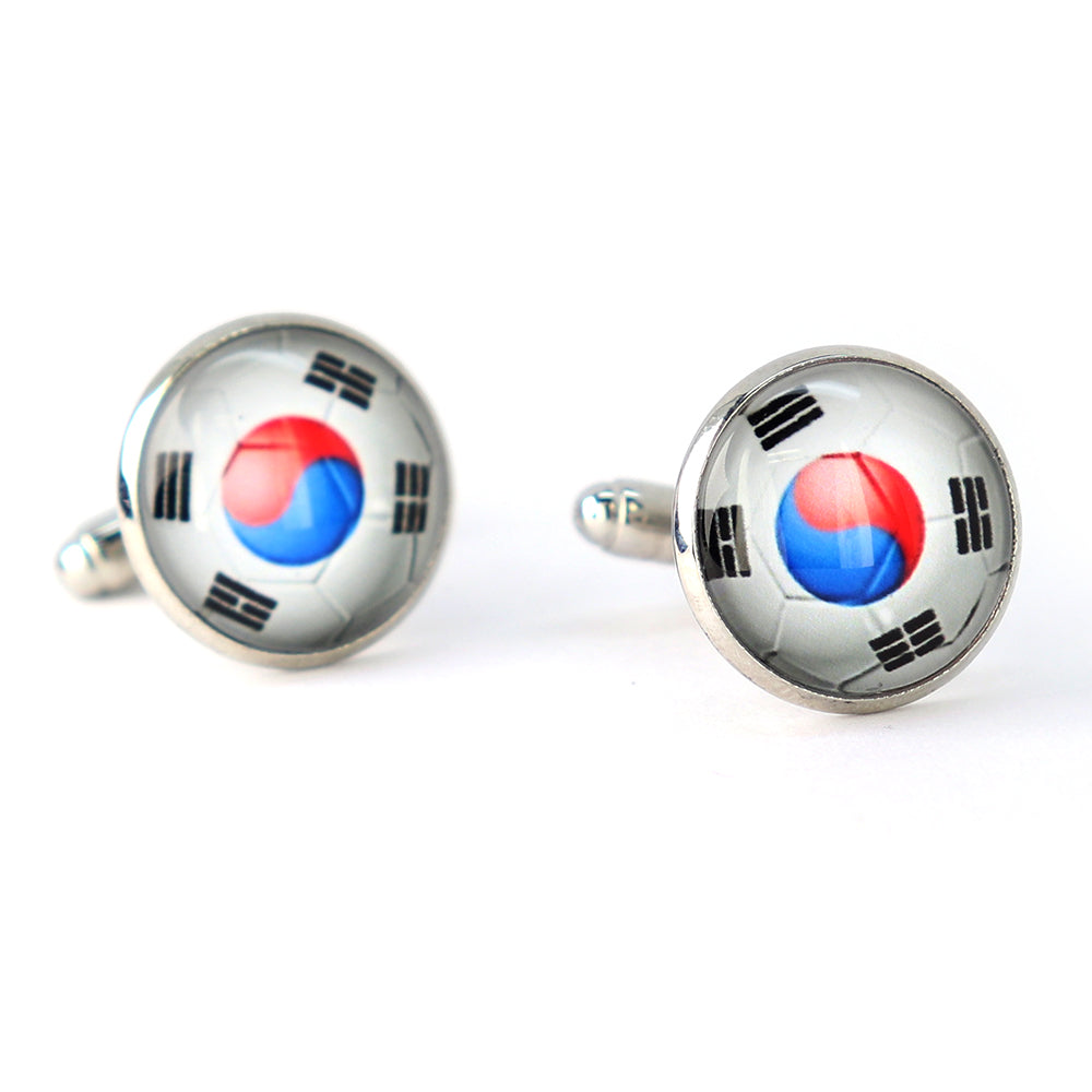 カフスボタン-円形-ポップ-国旗-シリーズ-韓国-サッカーボール-モチーフ-男女-カフリングス-営業マン-個性-スーツ-人気-かわいい-プレゼント-ギフト-カフス専門店