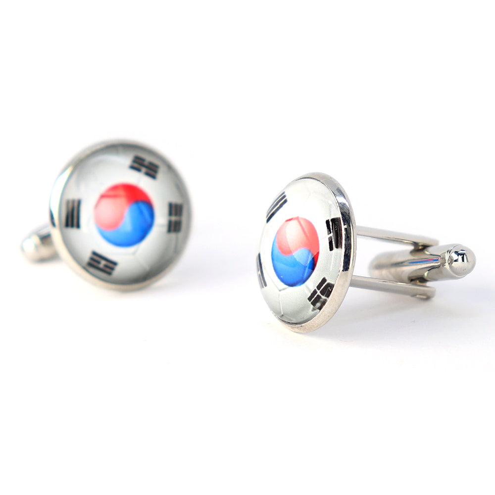 カフスボタン-円形-ポップ-国旗-シリーズ-韓国-サッカーボール-モチーフ-男女-カフリングス-営業マン-個性-スーツ-人気-かわいい-プレゼント-ギフト-カフス専門店