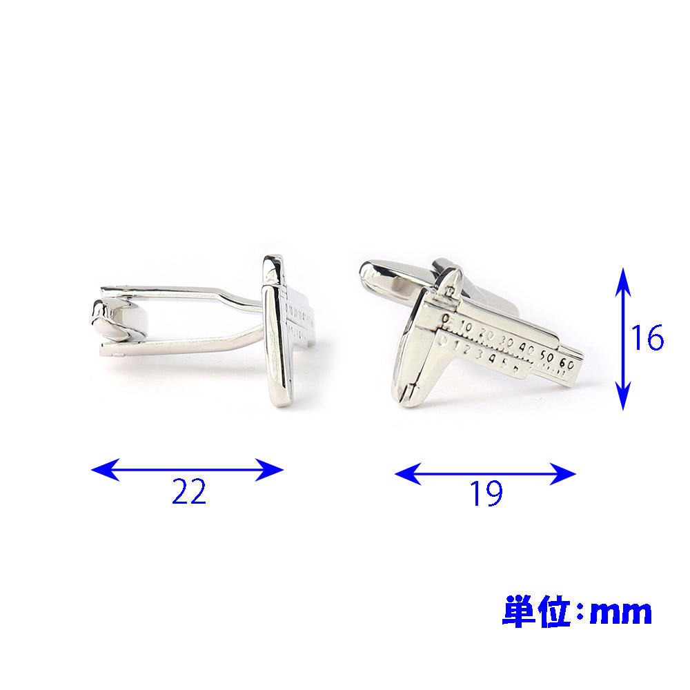 ノギス-カフスボタン-工具-ものさし-おしゃれ-面白-男女-カフリングス-人気-個性-プレゼント-カフス専門店
