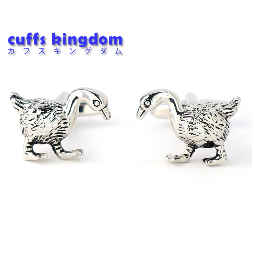 白鳥-アシンメトリー-カフスボタン-おしゃれ-動物-面白-男女-カフリングス-人気-個性-プレゼント-カフス専門店