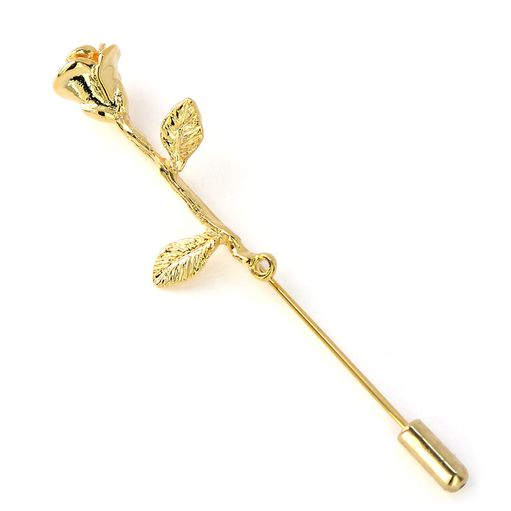 バラの花-ロングブローチ-ゴールド-おしゃれ-男女-カフリングス-エレガント-シンプル-人気-プレゼント-ギフト-入園式-入学式-成人式-カフス専門店