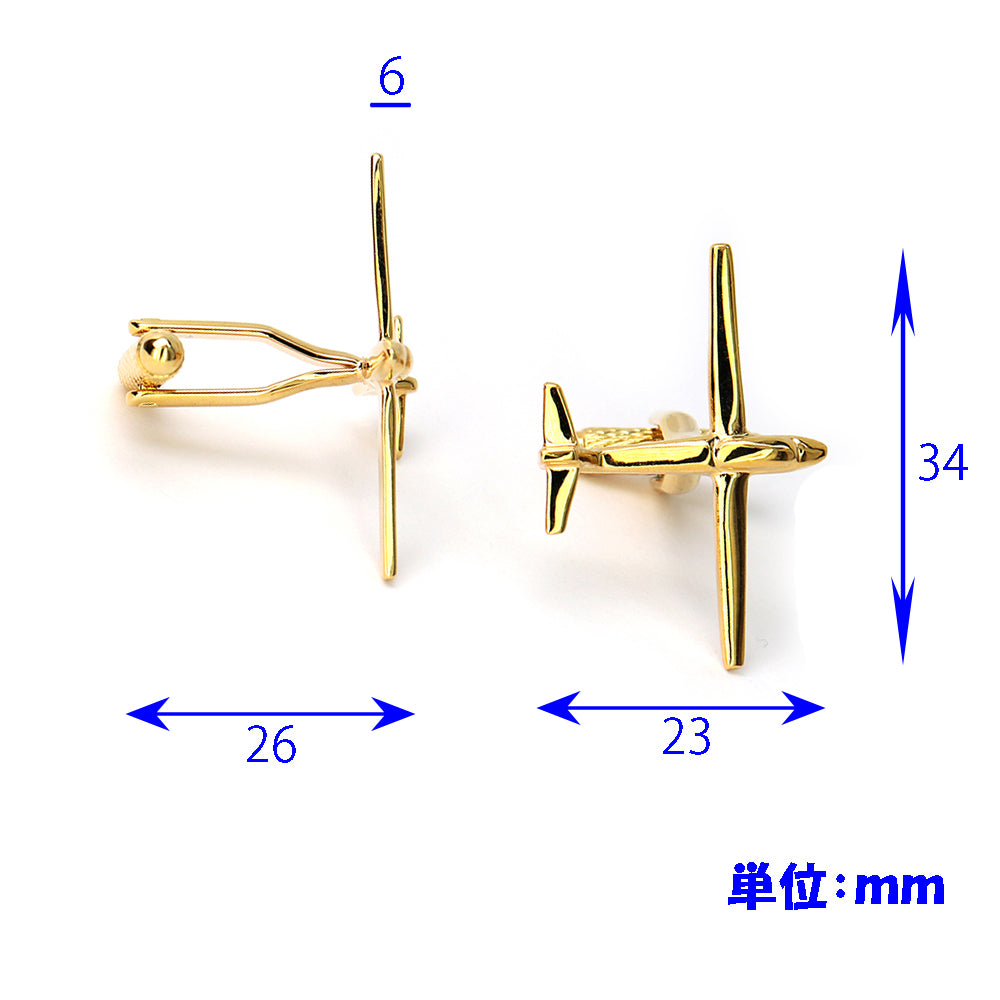 飛行機-カフスボタン-ゴールド-おしゃれ-男女-カフリングス-個性-カジュアル-人気-プレゼント-ギフト-カフス専門店