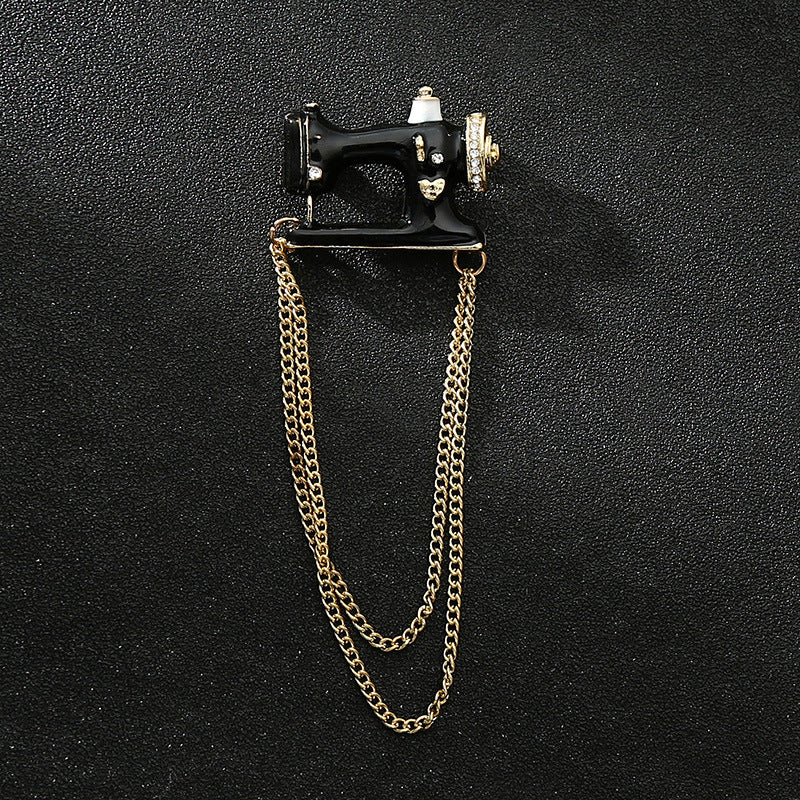 ミシン型ブローチ メンズ レディース オフィス ブローチ ピン プレゼント 贈り物 かわいい おしゃれ エレガント カフス専門店