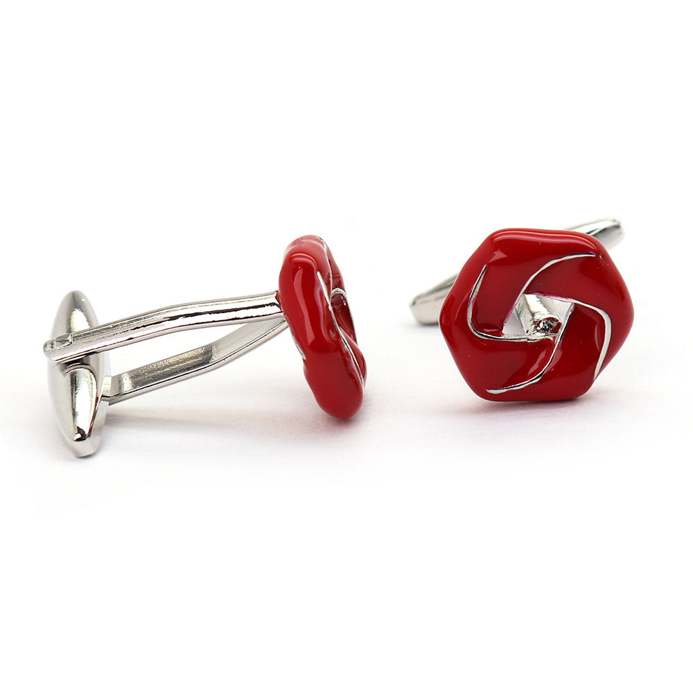 元気が出る 赤色 カフスボタン 五角形 男女 営業マン おしゃれ 上品 かわいい 結婚式 カジュアル シンプル スーツ 人気 プレゼント ギフト カフス専門店
