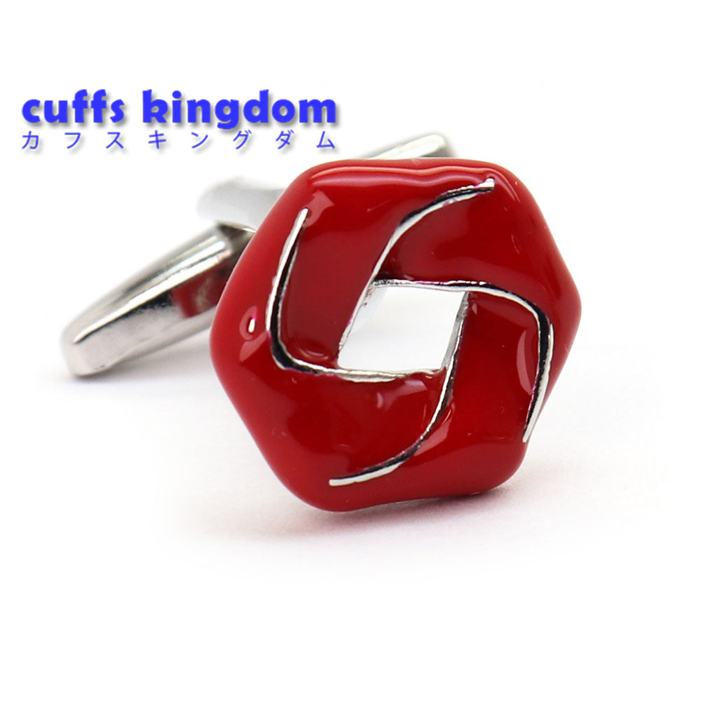 元気が出る 赤色 カフスボタン 五角形 男女 営業マン おしゃれ 上品 かわいい 結婚式 カジュアル シンプル スーツ 人気 プレゼント ギフト カフス専門店