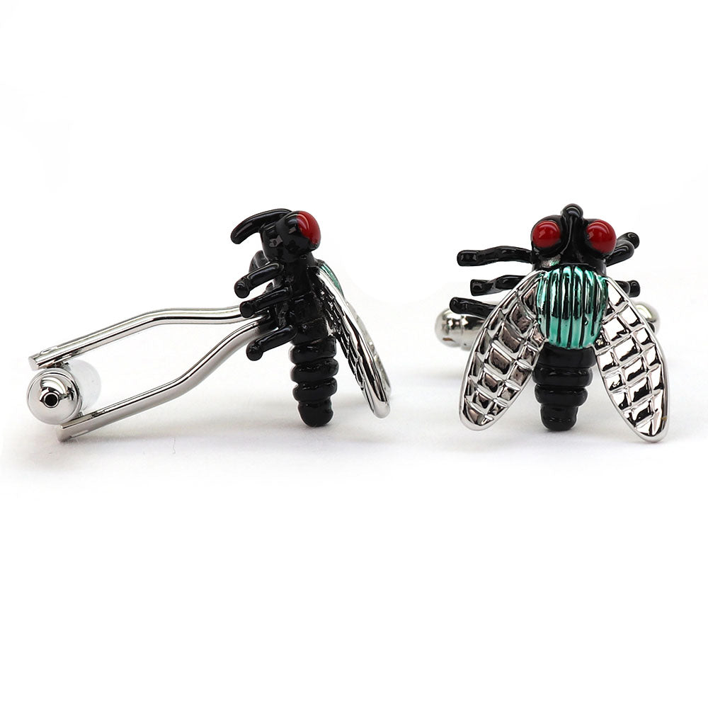 ハエ 昆虫 モチーフ カフスボタン ユニーク 個性的 男女 人気 プレゼント ギフト おしゃれ 結婚式 カジュアル スーツ カフス専門店