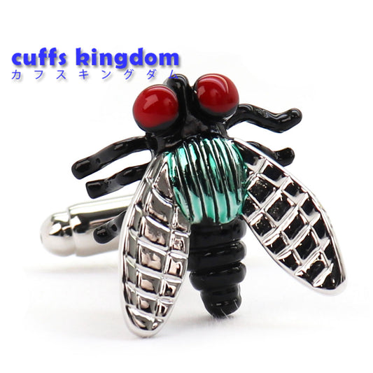 ハエ 昆虫 モチーフ カフスボタン ユニーク 個性的 男女 人気 プレゼント ギフト おしゃれ 結婚式 カジュアル スーツ カフス専門店