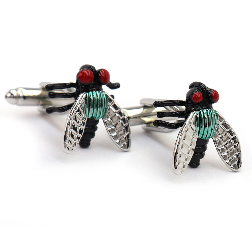 ハエ 昆虫 モチーフ カフスボタン ユニーク 個性的 男女 人気 プレゼント ギフト おしゃれ 結婚式 カジュアル スーツ カフス専門店