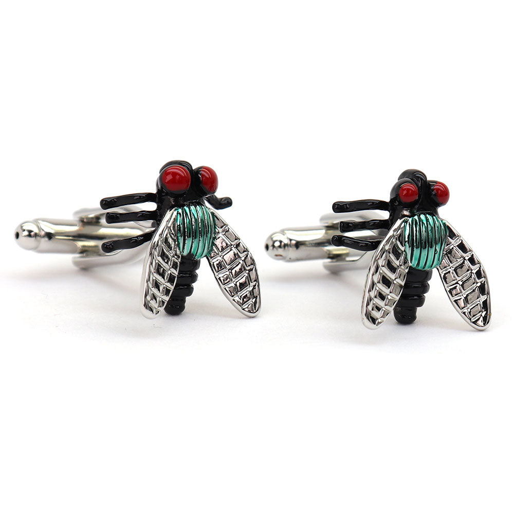 ハエ 昆虫 モチーフ カフスボタン ユニーク 個性的 男女 人気 プレゼント ギフト おしゃれ 結婚式 カジュアル スーツ カフス専門店