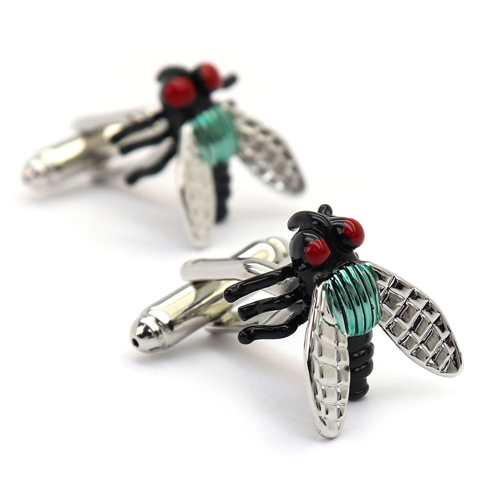 ハエ 昆虫 モチーフ カフスボタン ユニーク 個性的 男女 人気 プレゼント ギフト おしゃれ 結婚式 カジュアル スーツ カフス専門店