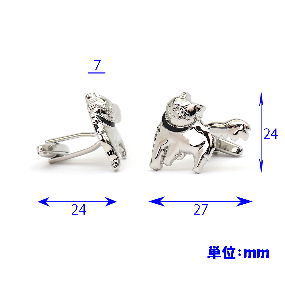 こちらを見つめる ネコ 猫 カフスボタン 動物 キュート アニマル系 ユニーク 男女 カジュアル プレゼント ギフト おしゃれ かわいい 結婚式 カフス専門店