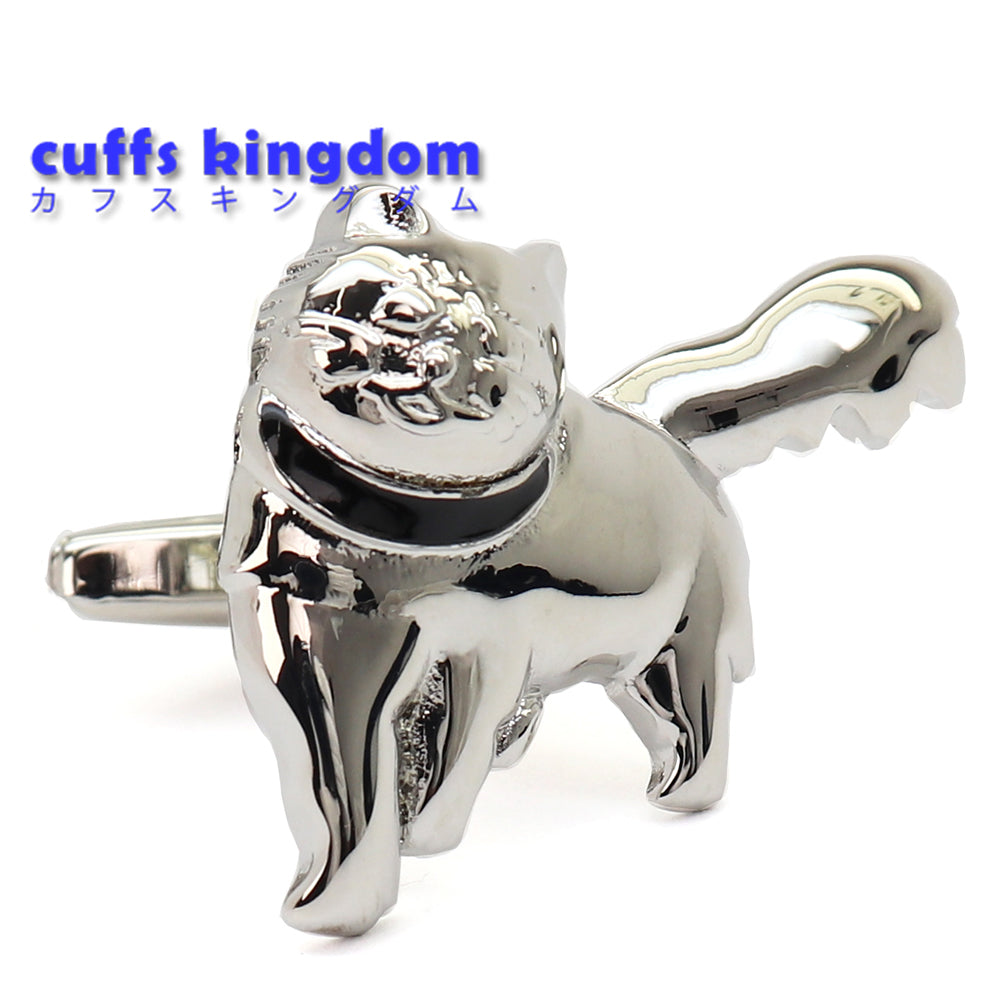 こちらを見つめる ネコ 猫 カフスボタン 動物 キュート アニマル系 ユニーク 男女 カジュアル プレゼント ギフト おしゃれ かわいい 結婚式 カフス専門店