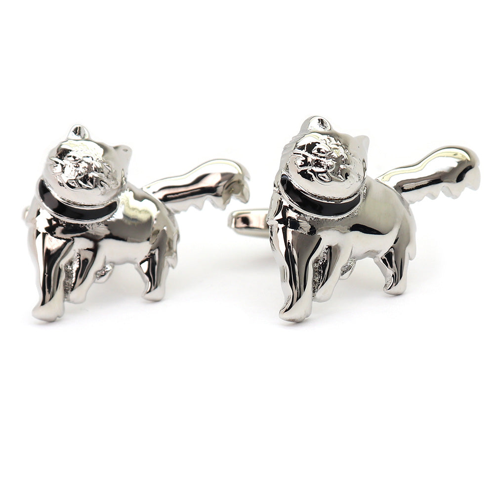 こちらを見つめる ネコ 猫 カフスボタン 動物 キュート アニマル系 ユニーク 男女 カジュアル プレゼント ギフト おしゃれ かわいい 結婚式 カフス専門店