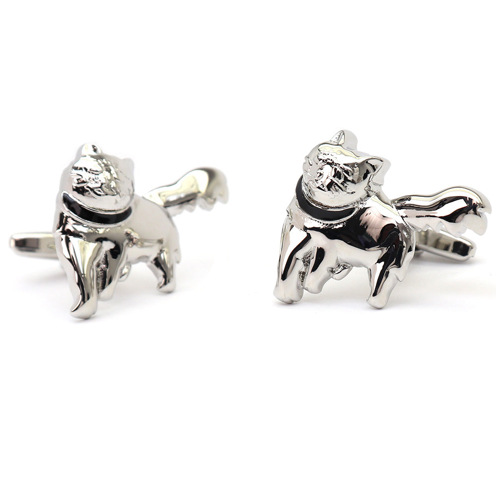 こちらを見つめる ネコ 猫 カフスボタン 動物 キュート アニマル系 ユニーク 男女 カジュアル プレゼント ギフト おしゃれ かわいい 結婚式 カフス専門店