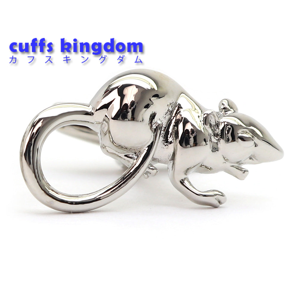ねずみ マウス カフスボタン 動物 シルバー アニマル系 ユニーク 男女 カフリングス プレゼント おしゃれ かわいい 結婚式 カフス専門店