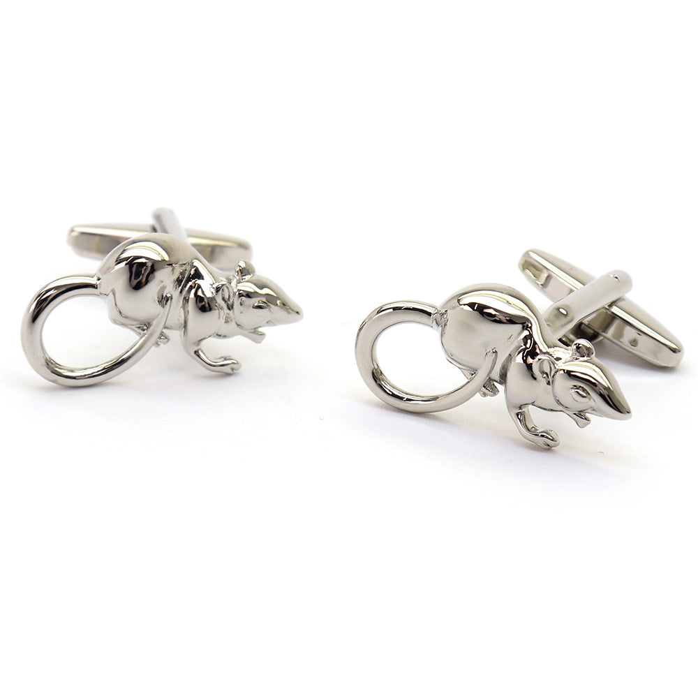 ねずみ マウス カフスボタン 動物 シルバー アニマル系 ユニーク 男女 カフリングス プレゼント おしゃれ かわいい 結婚式 カフス専門店